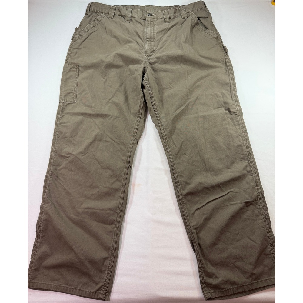 Carhartt B10 Canvas Work‎ Pants Men's Tan Utility Carpenter 44x32 Heavy Duty